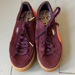 PUMA Women’s Suede Classic Suede Maroon Sneakers - SIZE 9 Orange highlights
